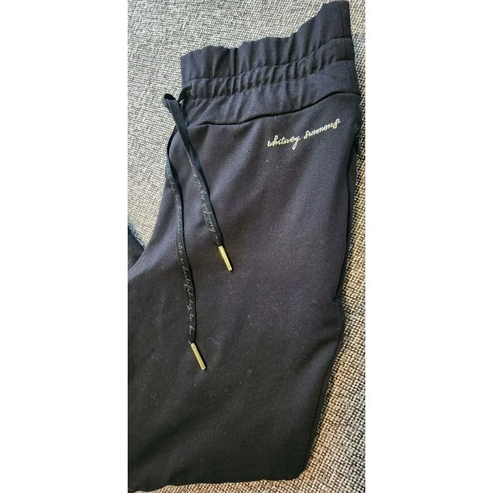 Gymshark X Whitney Summers V2 Black Sweats Ankle Ruching Drawstring XS NEW Joggr